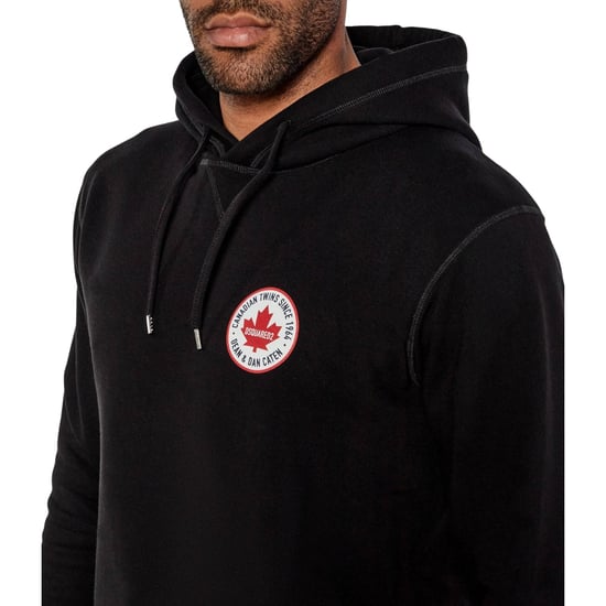 Dsquared2 Maple Leaf Patch Logo Cool Fit Svart Huvtröja - Image 5