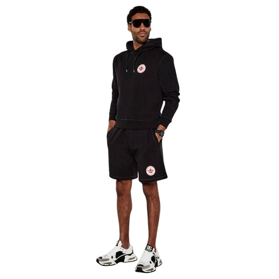Dsquared2 Maple Leaf Patch Logo Cool Fit Svart Huvtröja - Image 6