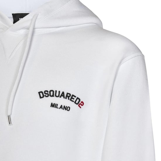 Dsquared2 Small Milano Logo White Hoodie - Image 3