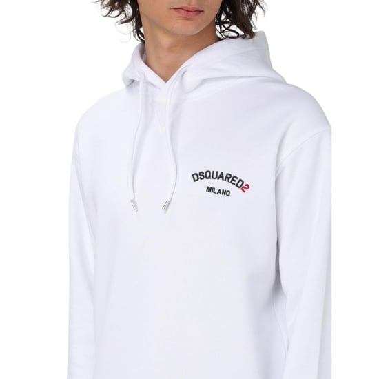 Dsquared2 Small Milano Logo White Hoodie - Image 6