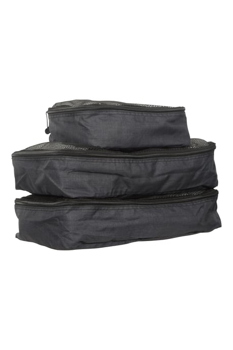 Travel Organiser Set of 3 Packing Cubes Lightweight Compact Luggage Organiser Charcoal - Image 1