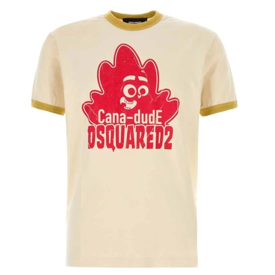 Dsquared2 Cana-dude Logo Melk T-shirt - Image 1