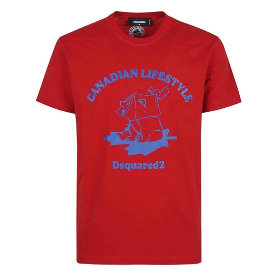 Dsquared2 Canadian Lifestyle Bear Design Rood T-shirt - Image 1