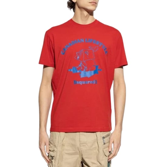 Dsquared2 Canadian Lifestyle Bear Design Rood T-shirt - Image 3