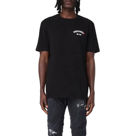 Dsquared2 Regular Fit T-shirt Met Rubberen Logo, Zwart - Image 3