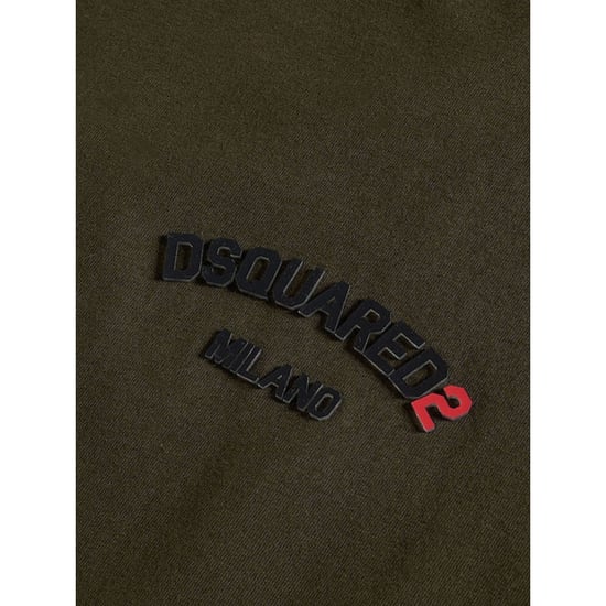 Dsquared2 Militärgrön T-shirt Med Regular Fit Och Gummilogotyp - Image 3
