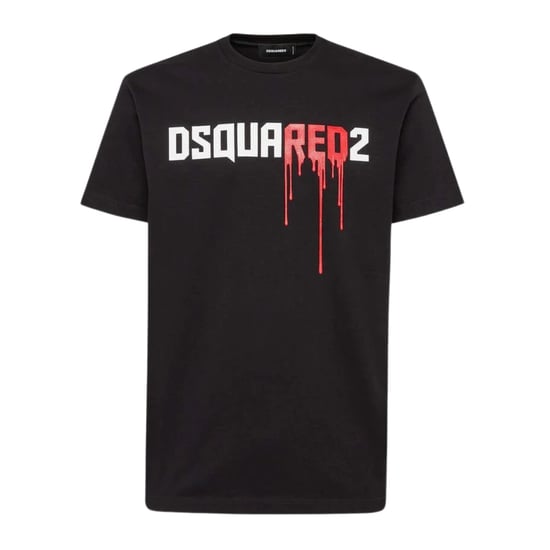 Dsquared2 Blodig Röd Logo Svart T-shirt - Image 1