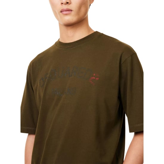 Dsquared2 Milano Logo Military Green T-shirt - Image 4