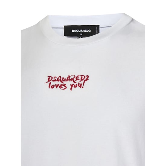 Dsquared2 Loves You-logotyp Vit T-shirt - Image 4