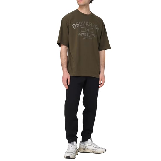 Dsquared2 Phys Ed Logo Militärgrön T-shirt - Image 4