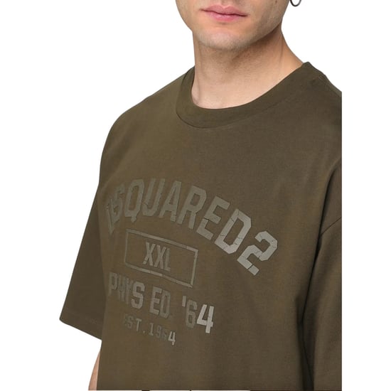 Dsquared2 Phys Ed Logo Militärgrön T-shirt - Image 6