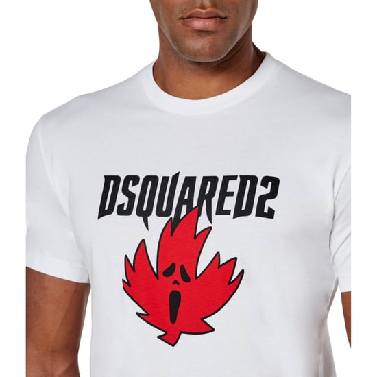 Dsquared2 Ghost Maple Leaf Cool Fit Vit T-shirt - Image 3