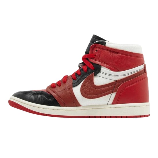 Nike Dames/Dames Air Jordan 1 Leren Trainers (Zwart/Wit/Rood) - Image 3