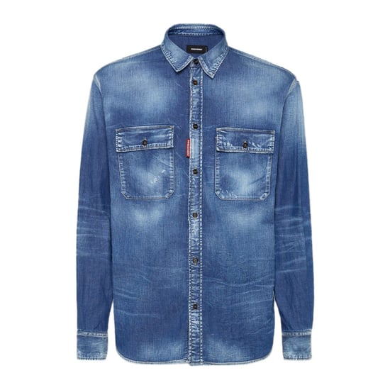 Dsquared2 Relax Dan Worker Pocket Shirt Marineblauw - Image 1