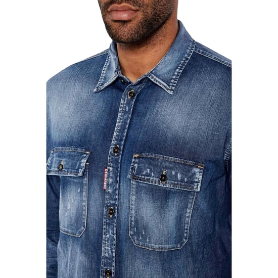 Dsquared2 Relax Dan Worker Pocket Shirt Marineblauw - Image 5