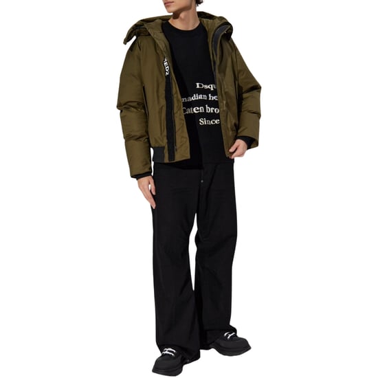 Dsquared2 Techno Down Militair Groene Bomberjack Met Capuchon - Image 4