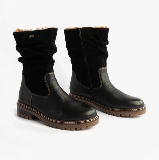 Remonte D0b80-00 Womes Side Zip Ankle Boots Black - Image 2