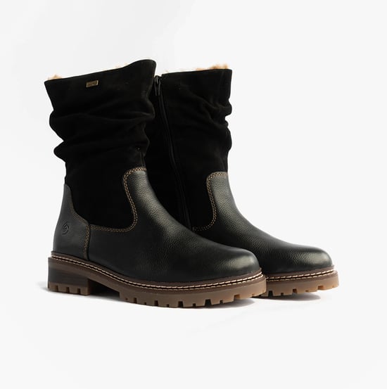Remonte D0b80-00 Womes Side Zip Ankle Boots Black - Image 4
