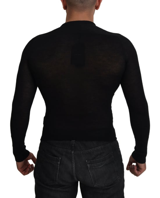Henley-halsstickad tröja med lång ärm - Image 3