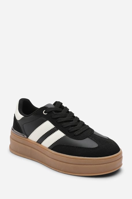 Where's That From Womens 'Yulia' Platform Lace Up Trainers with Side Stripes - Image 3
