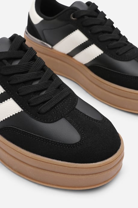 Where's That From Womens 'Yulia' Platform Lace Up Trainers with Side Stripes - Image 5