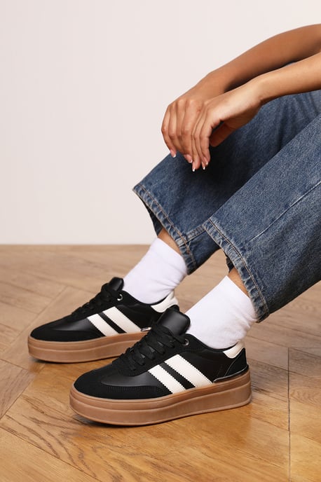 Where's That From Womens 'Yulia' Platform Lace Up Trainers with Side Stripes - Image 6