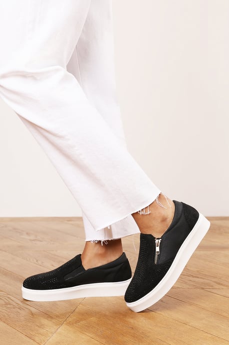 Where's That From Womens 'Galia' Zip detail Trainer with Diamante Toe - Image 1