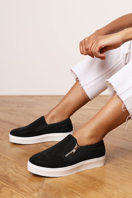 Where's That From Womens 'Galia' Zip detail Trainer with Diamante Toe - Image 6