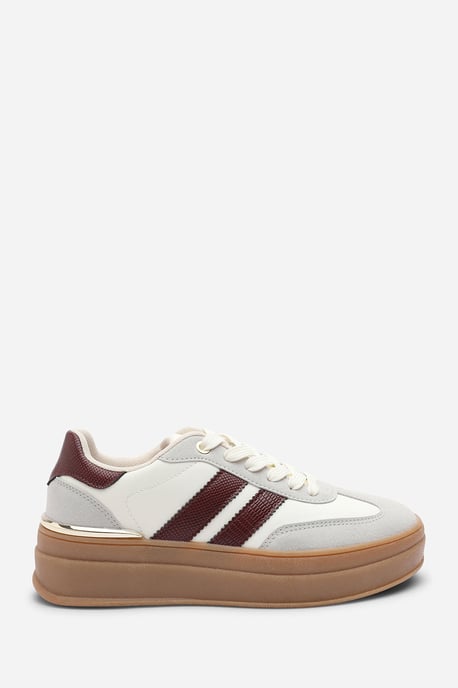 Where's That From Womens 'Yulia' Platform Lace Up Trainers with Side Stripes - Image 2