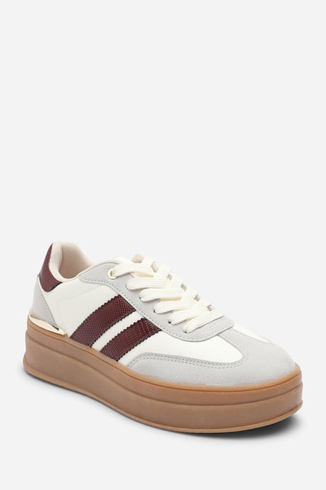 Where's That From Womens 'Yulia' Platform Lace Up Trainers with Side Stripes - Image 3