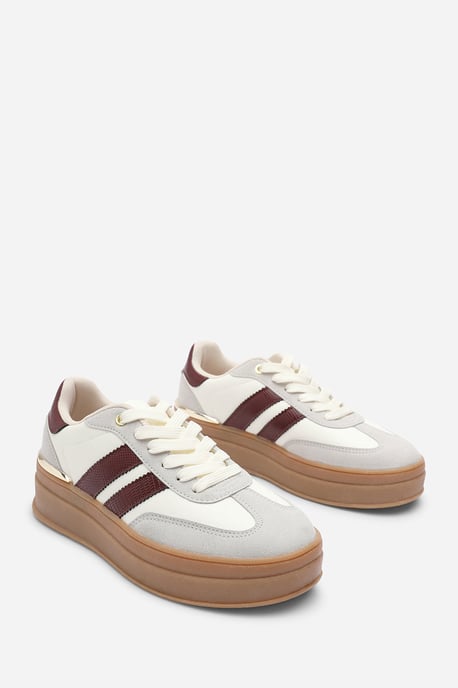 Where's That From Womens 'Yulia' Platform Lace Up Trainers with Side Stripes - Image 4