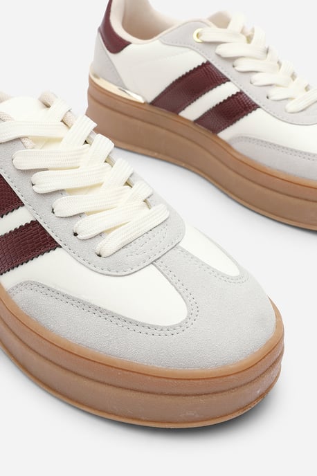 Where's That From Womens 'Yulia' Platform Lace Up Trainers with Side Stripes - Image 5