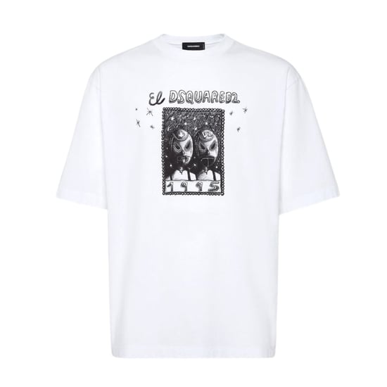 Dsquared2 Cartoon El Dsquared2 Design Wit T-shirt - Image 1