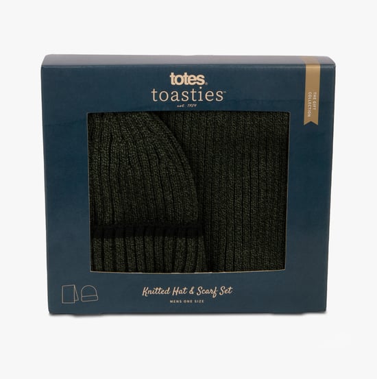 Totes Toasties Hat & Scarf Set Mens Khaki - Image 4