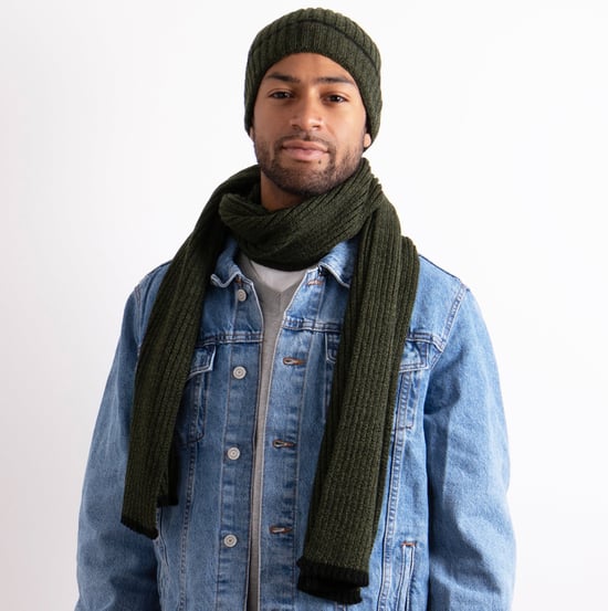 Totes Toasties Hat & Scarf Set Mens Khaki - Image 5