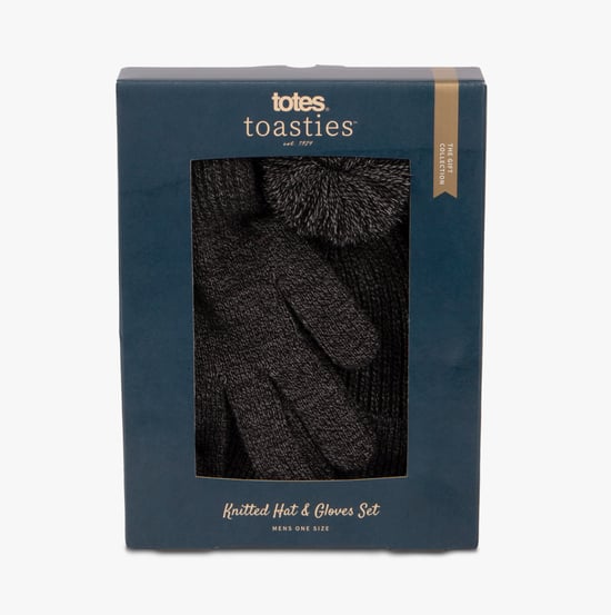 Totes Toasties Hat & Glove Set Mens Black / Grey - Image 4