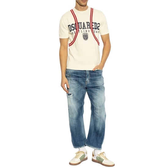Dsquared2 Medium Små Håltvättade Kawaii Jeans Marinblå - Image 5
