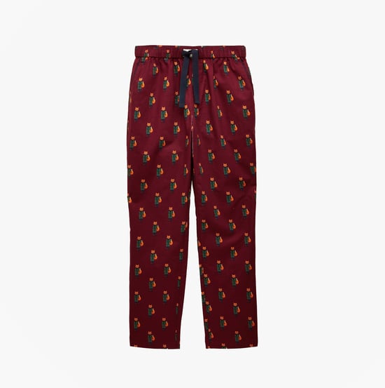 Joules Dozer Mens Pyjama Trousers Burgundy Red - Image 1