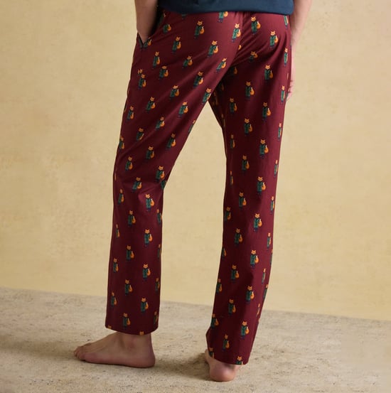 Joules Dozer Mens Pyjama Trousers Burgundy Red - Image 4