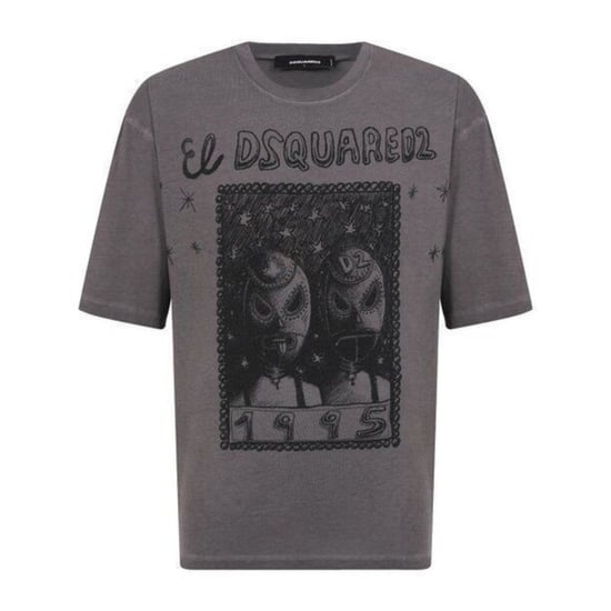 Dsquared2 El Dsquared2 Graphic Loose Fit T-shirt Antracitgrå - Image 1
