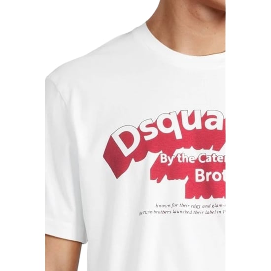 Dsquared2 Flockad Logo T-shirt Vit - Image 5