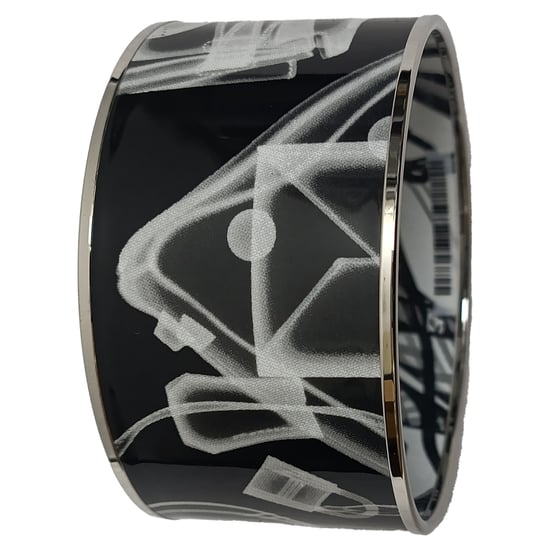 Hermès Please, Check-In Bangle Bracelet in Black Metal - Image 3