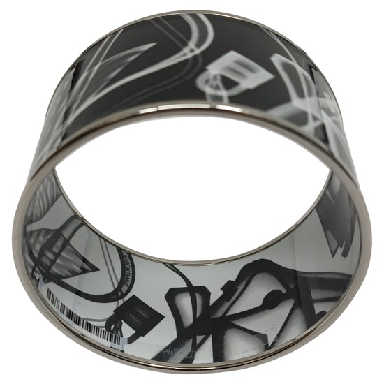 Hermès Please, Check-In Bangle Bracelet in Black Metal - Image 5