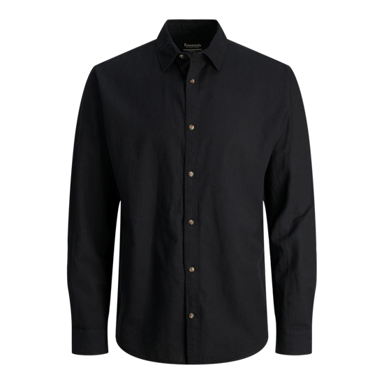 Jack & Jones Overhemden Linnen Shirt Zwart - Image 1