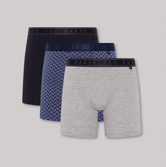 Ted Baker Ted Baker 3-pack Cotton Boxer Briefs Mens Boxer Briefs Navy/rovelli Blue/heather Grey - Image 1