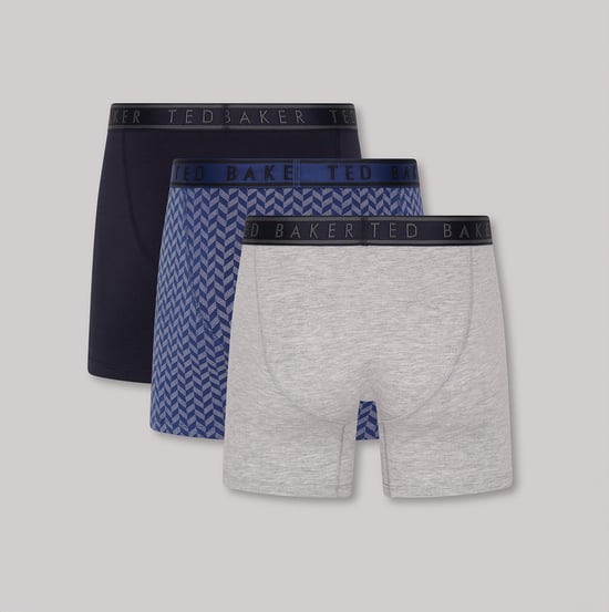 Ted Baker Ted Baker 3-pack Cotton Boxer Briefs Mens Boxer Briefs Navy/rovelli Blue/heather Grey - Image 2