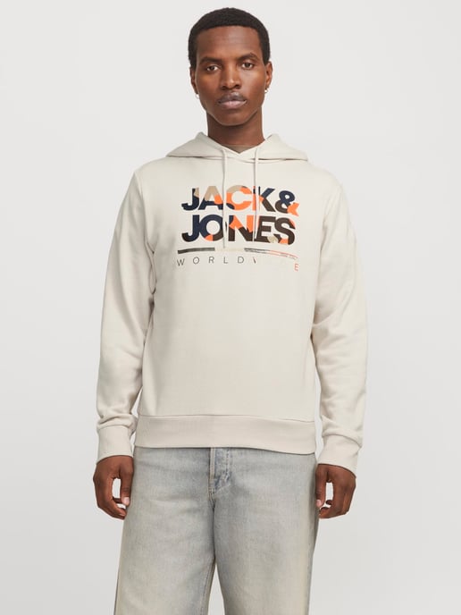 Jack & Jones Hoodies Luke Sweat Hood Beige - Image 2