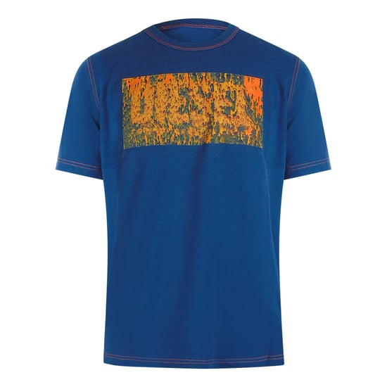 Diesel Block Logos Ensign Blue T-shirt - Image 1