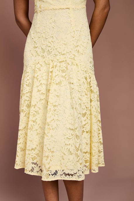 Lace Frill Sleeve High Neck Midi - Image 4