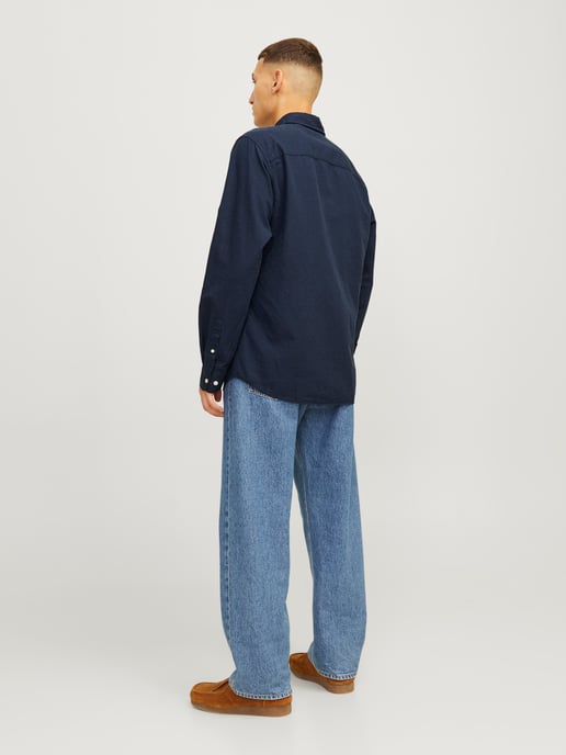 Jack & Jones Overhemden Linen Blend Blauw - Image 3
